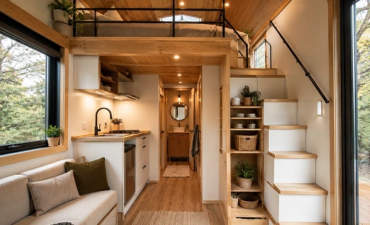 Lofted Tiny Home Layout And Interior Design
