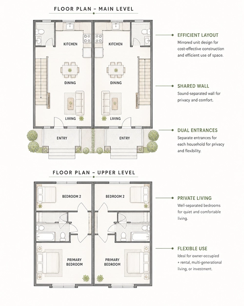 A Duplex Home Floor Plan Example