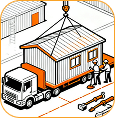 Prefab Home Delivery And Installation Icon