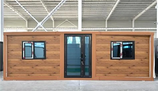 Model 02 compact prefab tiny home floor plan and exterior