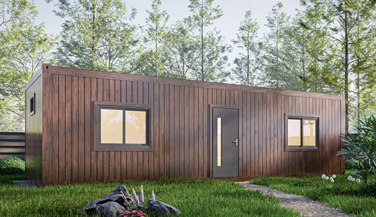 Lyngou Model 03 Portable Prefab Cabin With Wood Look Cladding