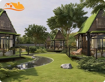 Lyngou A Frame Prefab Cabin Resort Project With Garden
