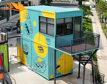Lyngou Colorful Two Floor Container Retail Building Exterior