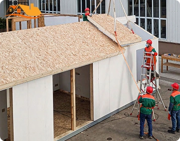 Lyngou Prefab Roof Panel Installation