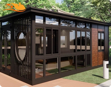 Lyngou Small Modular Office Garden Room Glass Facade