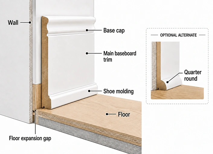 Baseboard Trim System Illustration