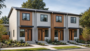 Compact Prefab Fourplex House