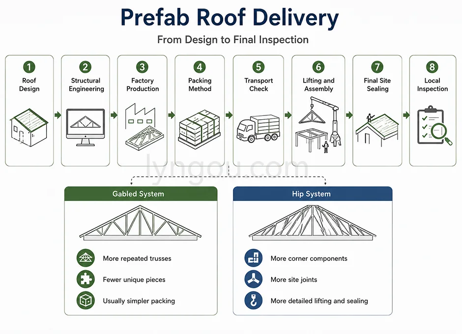 Prefab Gable Roof Planning And Assembly Process
