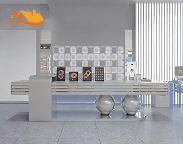 Minimalist Showroom Sample Counter Feature Wall