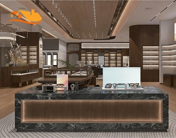 Optical Retail Store Marble Front Counter