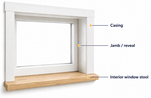 Interior Window Stool Casing And Jamb