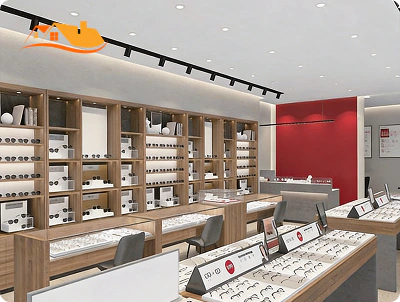 Lyngou Optical Showroom Wood Display Counters