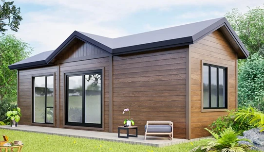 Model 07 Prefab Cabin With Wood Look Cladding And Pitched Roof